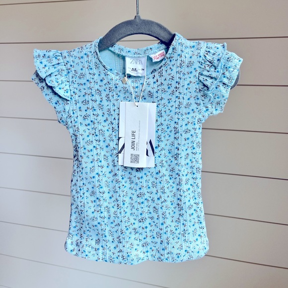Zara NWT floral t shirt 6-9 months - Picture 1 of 3